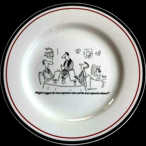 Vintage 1998 Restoration Hardware The New Yorker Exclusive   8” Cartoon Plate - Picture 1 of 4